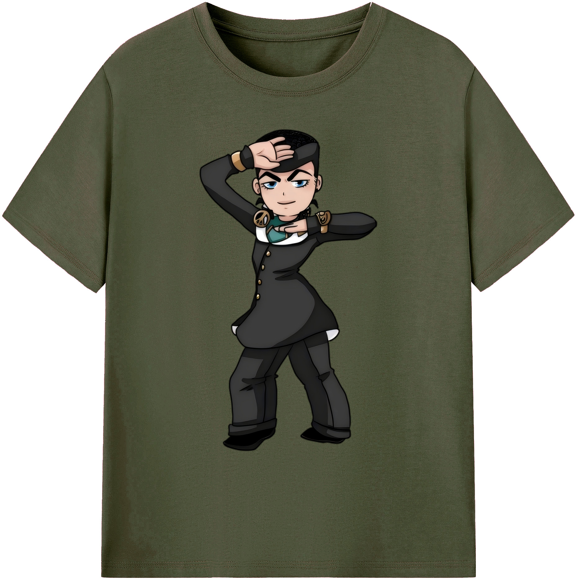 （画像用） ジョジョの奇妙な冒険 ひがしかた じょうすけ JoJo's Bizarre Adventure Higashikata Josuke 綿100％ メンズ半袖Tシャツ｜肌触りやわらか＆通気性